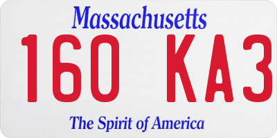 MA license plate 160KA3