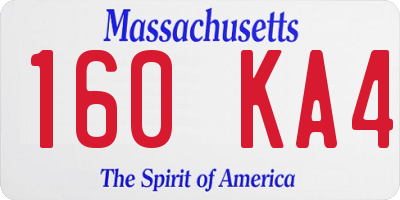 MA license plate 160KA4