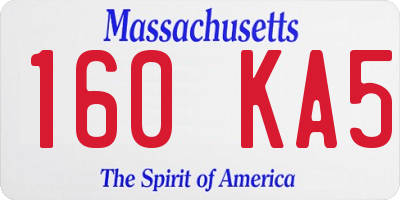 MA license plate 160KA5