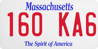 MA license plate 160KA6