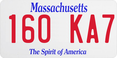MA license plate 160KA7