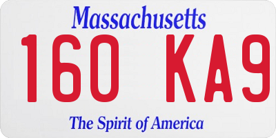 MA license plate 160KA9