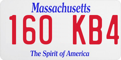MA license plate 160KB4
