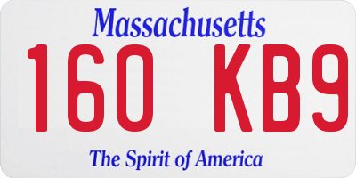MA license plate 160KB9