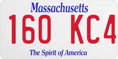 MA license plate 160KC4