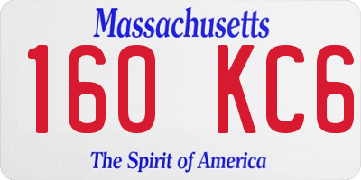 MA license plate 160KC6