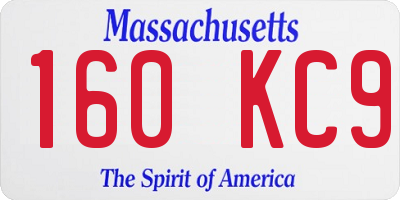 MA license plate 160KC9