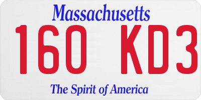 MA license plate 160KD3