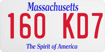 MA license plate 160KD7