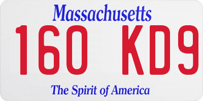 MA license plate 160KD9