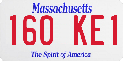 MA license plate 160KE1