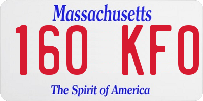 MA license plate 160KF0