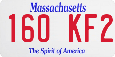 MA license plate 160KF2