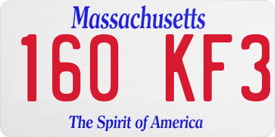 MA license plate 160KF3