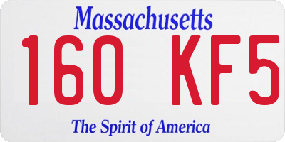 MA license plate 160KF5