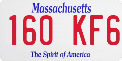 MA license plate 160KF6