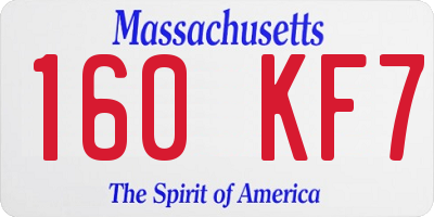 MA license plate 160KF7