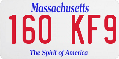 MA license plate 160KF9