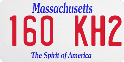 MA license plate 160KH2