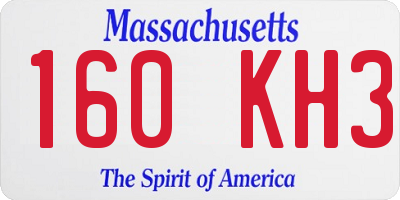 MA license plate 160KH3