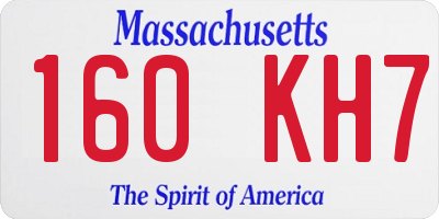 MA license plate 160KH7