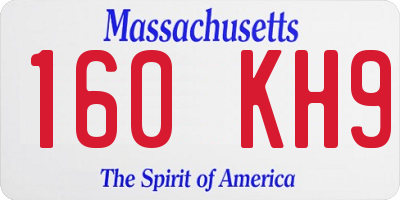 MA license plate 160KH9