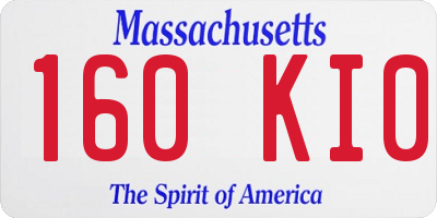 MA license plate 160KI0