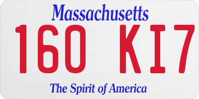 MA license plate 160KI7