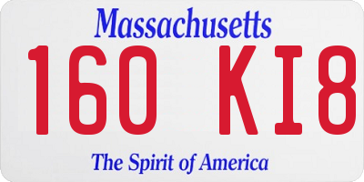 MA license plate 160KI8