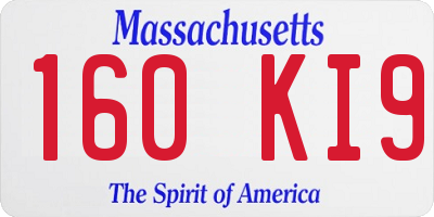 MA license plate 160KI9