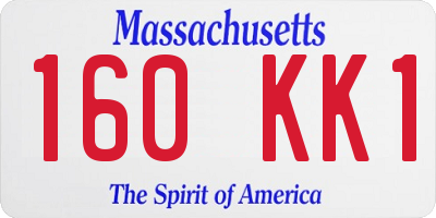 MA license plate 160KK1