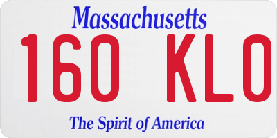 MA license plate 160KL0