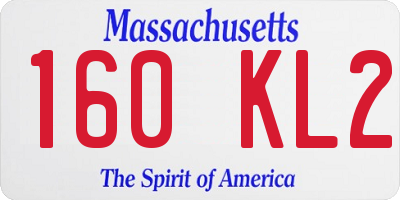 MA license plate 160KL2