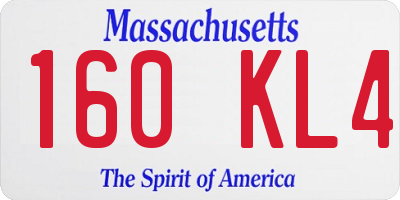 MA license plate 160KL4