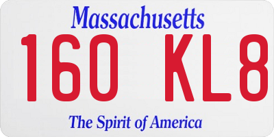MA license plate 160KL8
