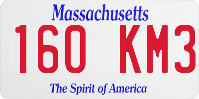 MA license plate 160KM3