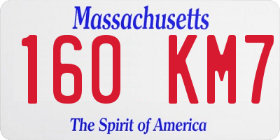 MA license plate 160KM7