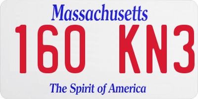 MA license plate 160KN3