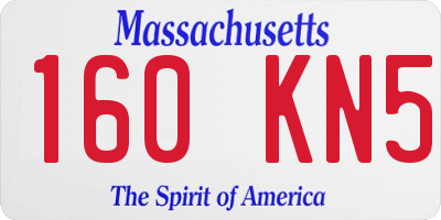 MA license plate 160KN5