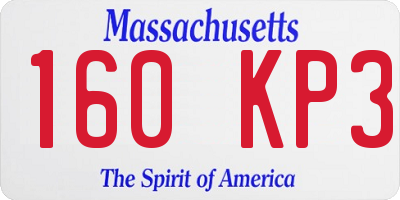 MA license plate 160KP3