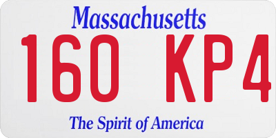MA license plate 160KP4