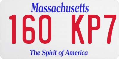 MA license plate 160KP7