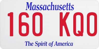 MA license plate 160KQ0