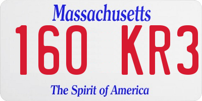 MA license plate 160KR3