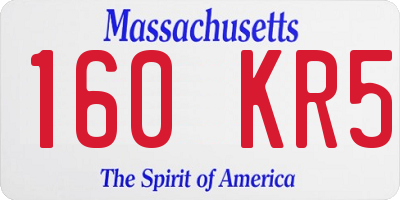 MA license plate 160KR5