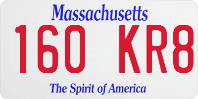 MA license plate 160KR8