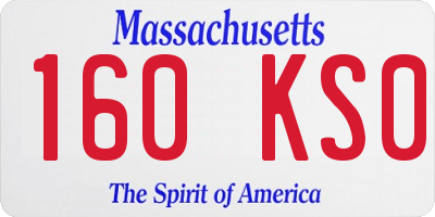 MA license plate 160KS0