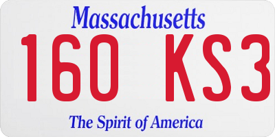 MA license plate 160KS3