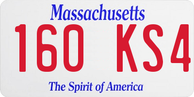 MA license plate 160KS4