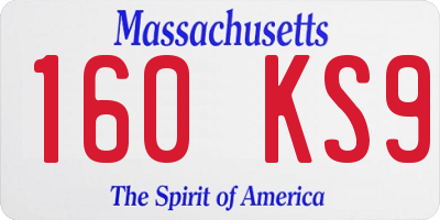 MA license plate 160KS9